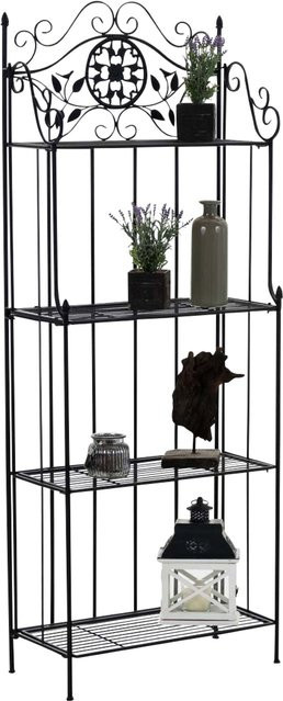 TPFGarden Standregal Florenz Pflanzregal aus Metall in Schwarz Matt, H 175 x B 66 x T 32 cm - Bild 1