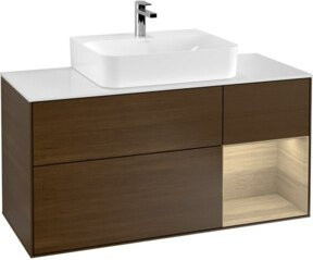 V&B Waschtischunterschrank Finion in Weiß mit Regal, Breite: 120 cm, Tiefe: 50,1 cm, Höhe: 50,1 cm - Bild 1