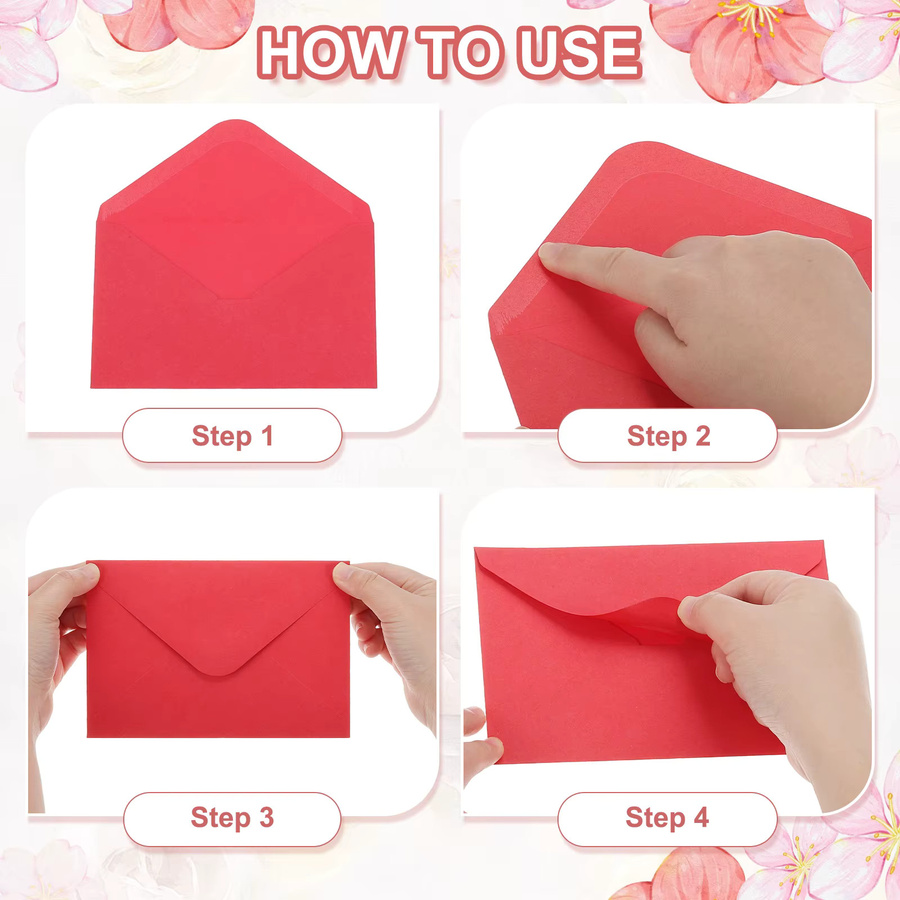 50 Stück Einladungsumschläge mit V-Flap in Grün, A7-Grußkartenumschläge aus Papier, B: 17,8 cm, H: 12,7 cm - Bild 4