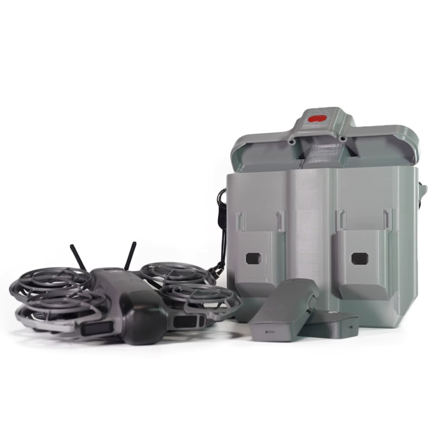 Schützende Aufbewahrungsbox für DJI Neo 2 in Grau, 3D-gedruckte Anti-Druck-Hartschale als Tragetasche für dein Drohnen-Zubehör - Bild 1