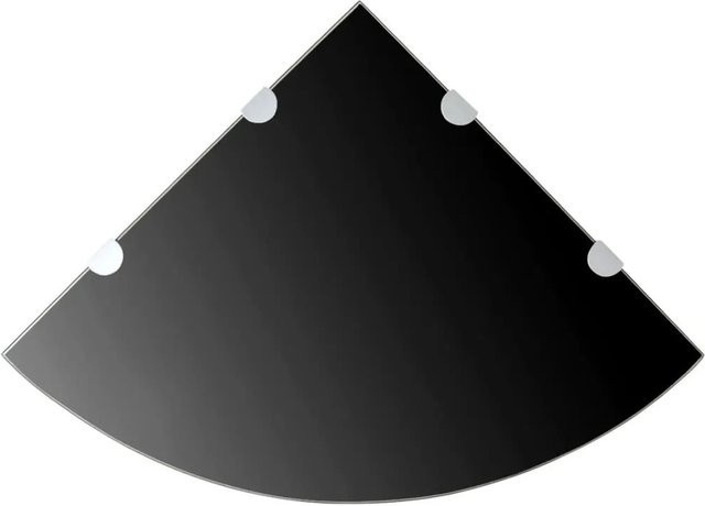 vidaXL Eckablage aus Glas in Schwarz mit verchromten Halterungen, B/T: 45 x 45 cm - Bild 1