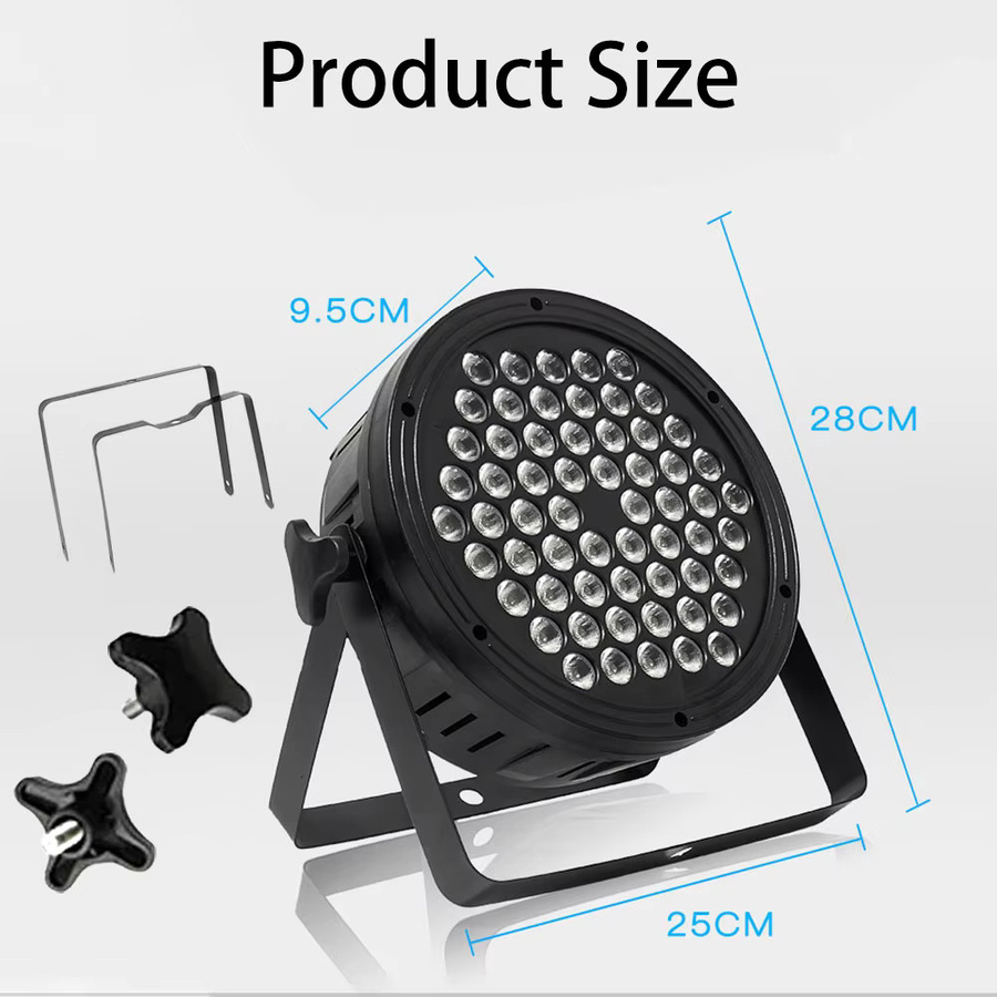 CHEGIT 8er-Pack RGB 3in1 Par-LED Bühnenbeleuchtung mit 60 LEDs, Mehrfarbig, Schwarz, DMX512-Steuerung und Sprachaktivierung für DJ, Party und Konzerte - Bild 5