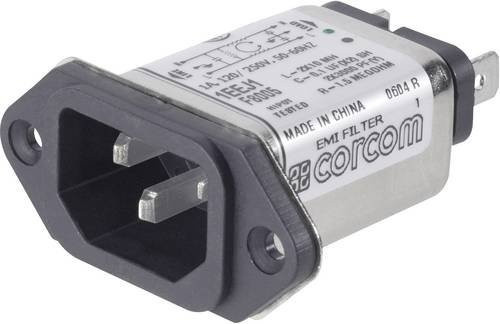 TE Connectivity Netzfilter 6609006-9 mit Kaltgerätebuchse, Schwarz, 250 V/AC, 6A, 465 mH - Bild 1