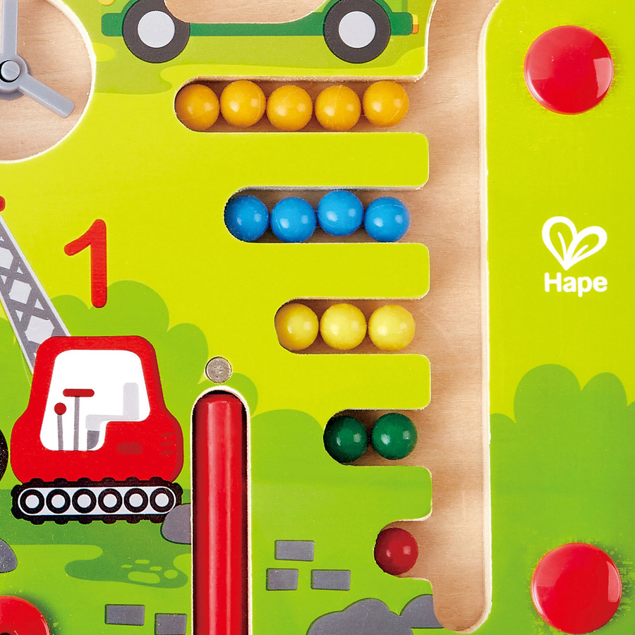 Hape Magnetspiel Baufahrzeuge-Labyrinth Holz ab 2 Jahren - Bild 2