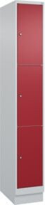 C+P Schließfachschrank Classic PLUS mit Sockel, 1 Abteil, Farbe Grau mit rubinroter Front, B/T/H: 30 x 50 x 195 cm - Bild 1