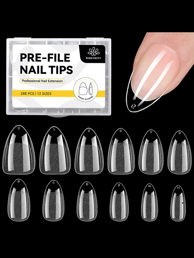 BORN PRETTY Nagelspitzen Mandel, Klar, 288 Stück - Bild 7