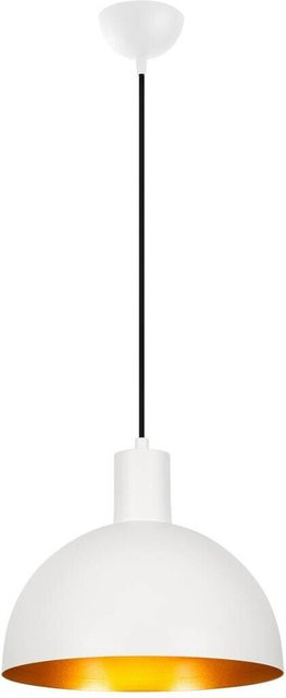 Opviq Pendelleuchte modern in Gold und Weiß aus Metall mit E27 Fassung, Höhe: 117 cm, Breite: 30 cm, Tiefe: 30 cm - Bild 1