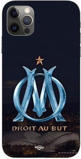 Maniacase Silikon Hülle für iPhone 12 Pro in Schwarz mit blauem und goldenem OM-Logo - Bild 1