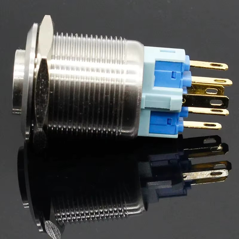 ELECAPITAL LED Druckknopfschalter aus Edelstahl in Silber, rund, wasserdicht, 22mm - Bild 3