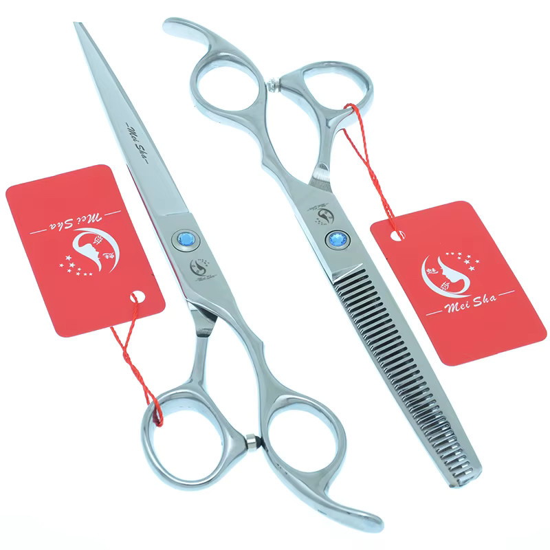 Meisha Haarscheren-Set, 7 Zoll Schneideschere und Effilierschere, Japan 440C - Bild 2