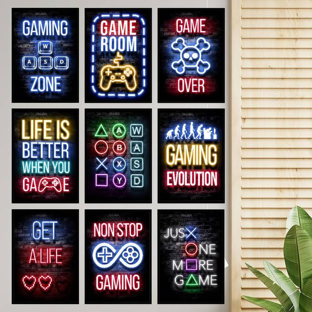 Moetch Modernes Filmplakat im Neon-Design als Wandkunst für dein Wohnzimmer oder Studierzimmer - Bild 1