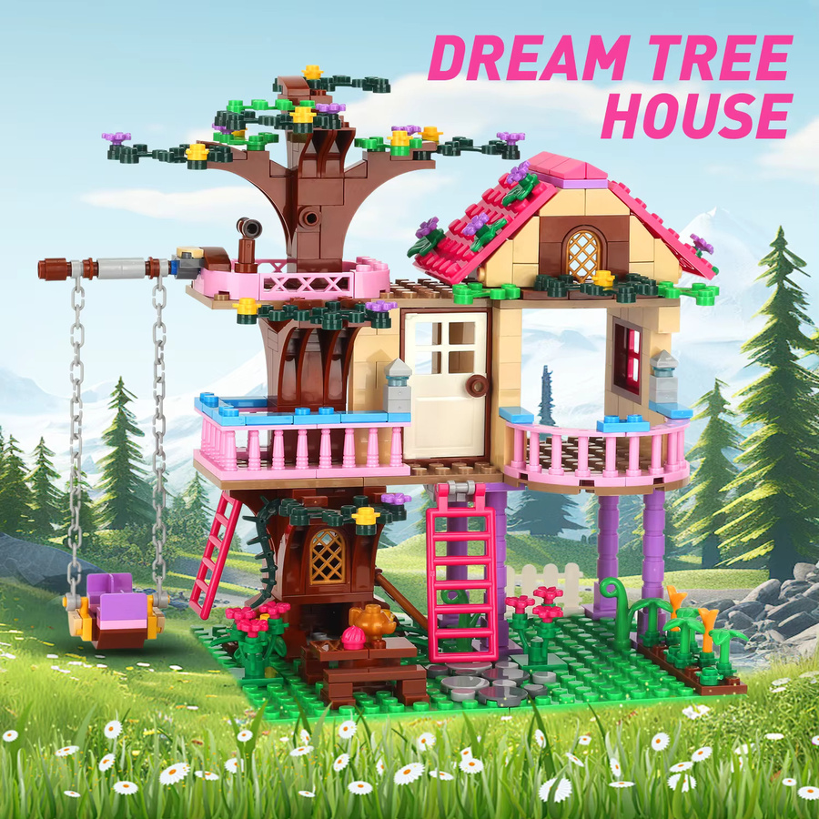 HUATEC 3D Architektur Villa Bausteine mit Waldtieren als kreatives MOC DIY Set in Mehrfarbig - Bild 2