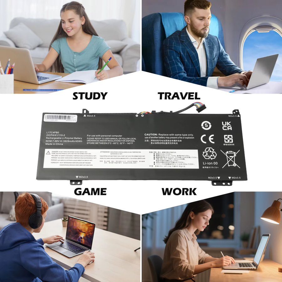 Lenovo Laptop-Akku L17C4PB0 in Schwarz für Xiaoxin Air 14ARR 15ARR Ideapad 530S 14IKB 15IKB Yoga 530 Flex 6 L17M4PB0 L17C4PB2 - Bild 4