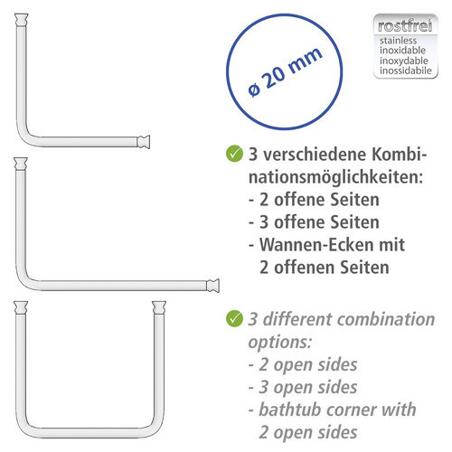 WENKO Winkelstange aus Aluminium in Matt-Schwarz, Breite: 2 cm - Bild 2