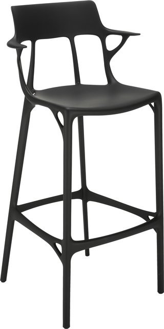 Kartell A I Barstuhl mit Armlehnen in Schwarz matt aus Kunststoff - Bild 1