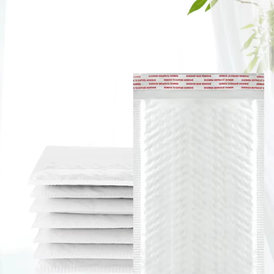 50 Stück selbstklebende Perlglanz-Versandtaschen aus weißer Luftpolsterfolie mit Schaumstoffschutz - Bild 2