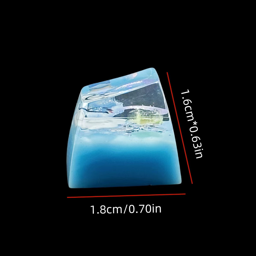 Transparentes Harz Tastenkappen Set mit Lächeln und Himmel Design für mechanische Tastaturen mit Kreuzachse in Türkis - Bild 4