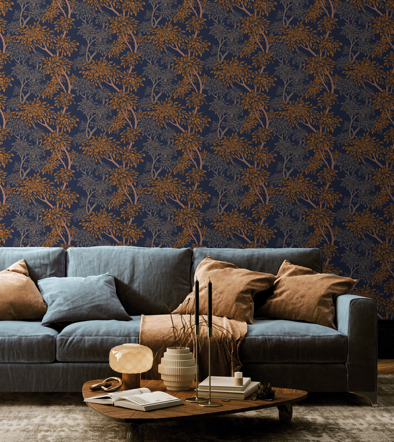 Tenue de Ville Wallpaper Panache Vlies Tapete Floral in Night Blue - Bild 1