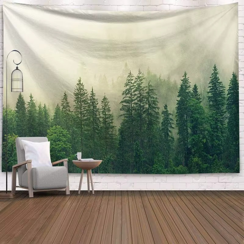 VIKAMA Wandteppich mit Naturmotiv Wasserfall und Waldlandschaft, B/H: 60 x 40 cm - Bild 1