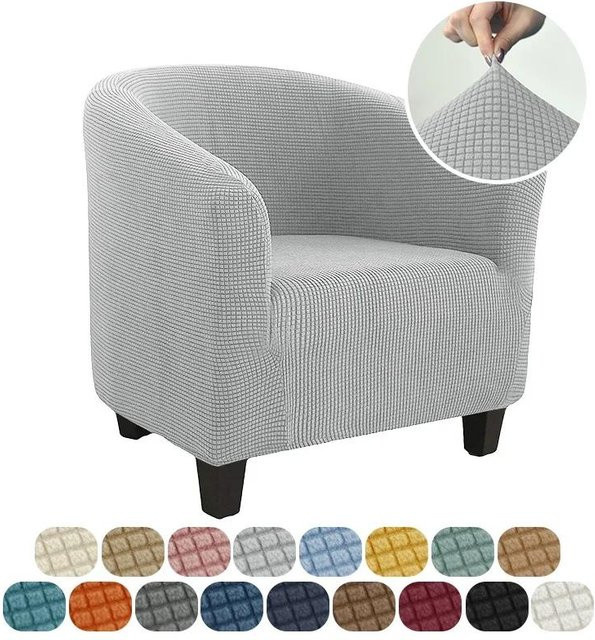Bestbags Stretch Clubsesselbezug aus Polar-Fleece in Grau, elastischer Sesselüberwurf für Relaxsessel und Wannen-Sessel - Bild 1
