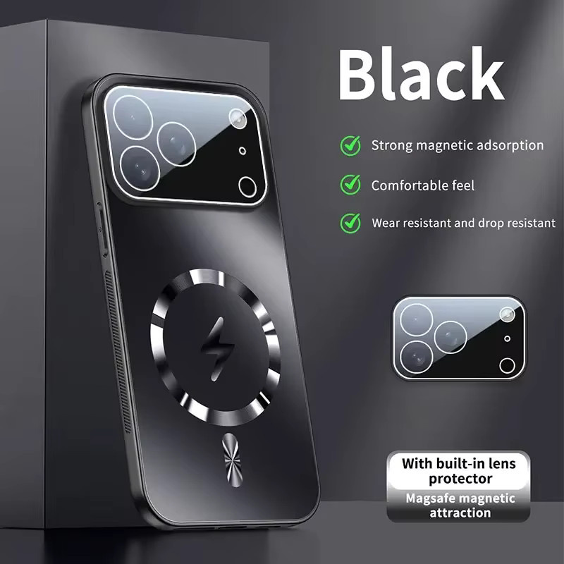 Luxus AG MagSafe Schutzhülle für iPhone 17 Pro Max, 15, 14 mit mattem Objektivglas und Anti-Drop Schutz in Weiß - Bild 2