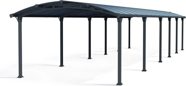 Palram Canopia Arcadia Carport Anthrazit mit Regenrinne und Regenfallrohr B: 1300 cm, T: 360 cm - Bild 1