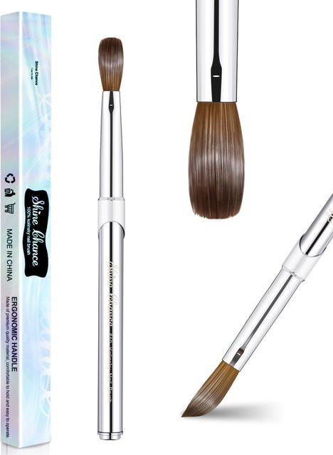 Shine Chance Acryl-Nagelkunstpinsel, oval, 100 % Kolinsky-Haar, Unisex - Bild 1