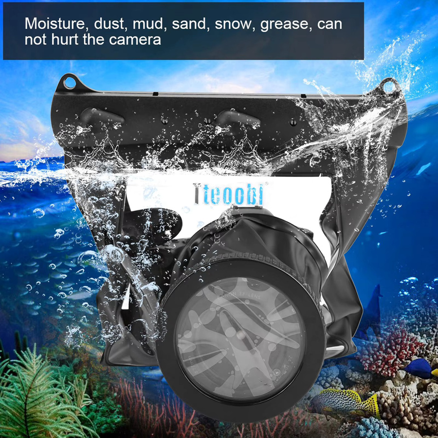Tteoobl Unterwasser Kamera Gehäuse für Nikon DSLR-Kameras, Wasserdichte Diving Case Tasche bis 20m, Farbe: Weiß - Bild 3