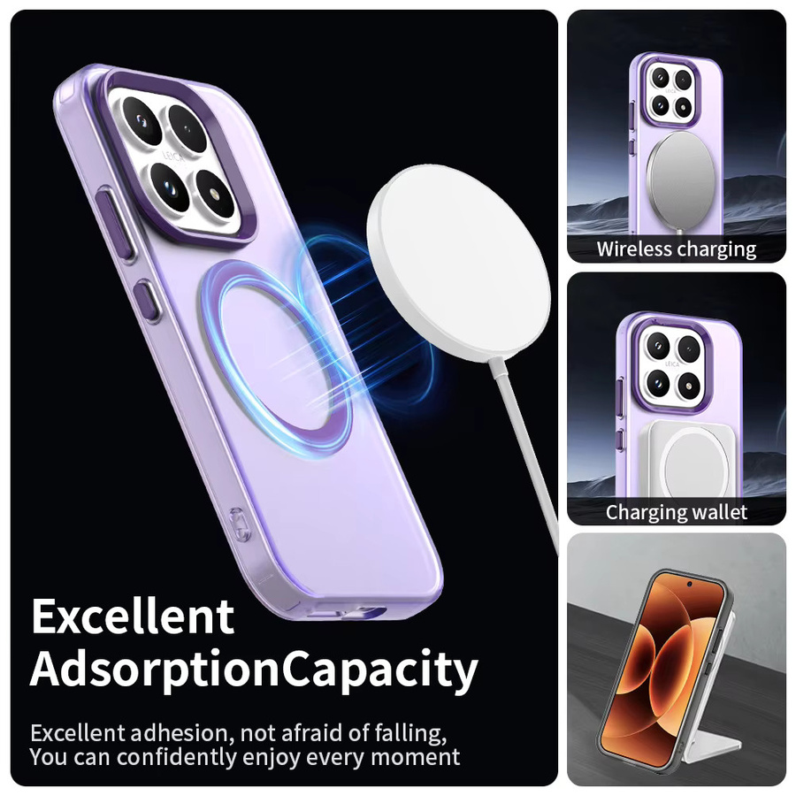 Matte Candy Magnetische Kabellose Ladehülle Transparent für Xiaomi 17, 15T Pro, Redmi Note 15 Pro Plus und 15C Stoßfeste Handyhülle - Bild 2