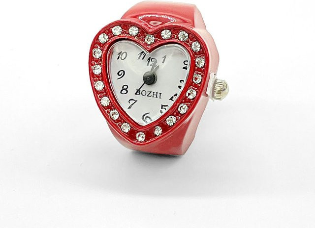 HUANQI Ring, rotes Herz, Zirkonia, Damen - Bild 1
