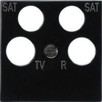 Gira Zentralplatte Ankaro RF/TV plus 2 SAT Anschlüsse Adapter, Schwarz - Bild 1