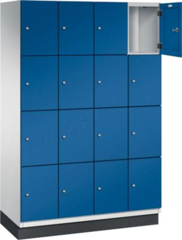 C+P Fächerschrank Cambio auf Sockel mit 16 Fächern, Korpus Lichtgrau und Front Enzianblau, H x B x T: 195 x 120 x 52,5 cm - Bild 2
