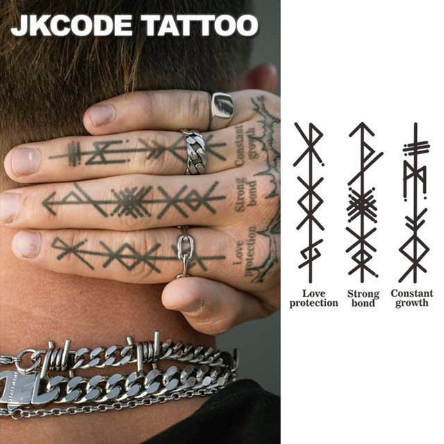 JKCODE TATTOO Kräutertattoo Wikinger-Stil, Unisex - Bild 1