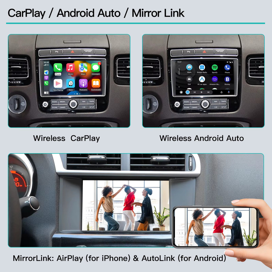 AUTOABC Wireless CarPlay und Android Auto Adapter für VW Touareg mit 8-Zoll-Display und RNS850 (2010-2018) - Bild 4