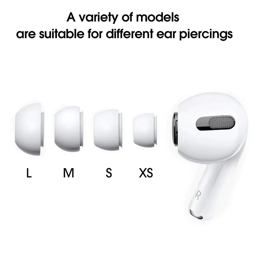 Silikon-Ohrstöpsel für Apple AirPods Pro 1 und 2 in Weiß mit Druckentlastungsloch - Bild 1