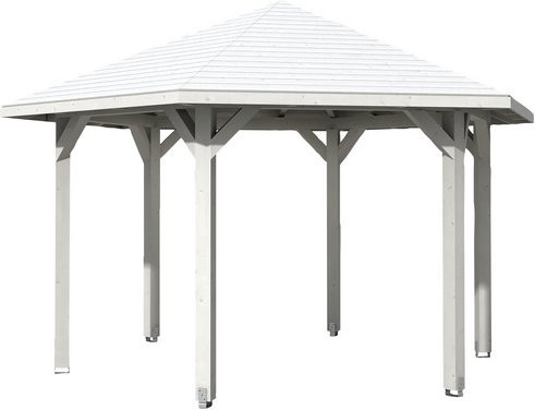 Skan Holz Pavillon Nancy 3 aus Fichten-Leimholz in Weiß B/H/T: 480 x 316 x 416 cm - Bild 3