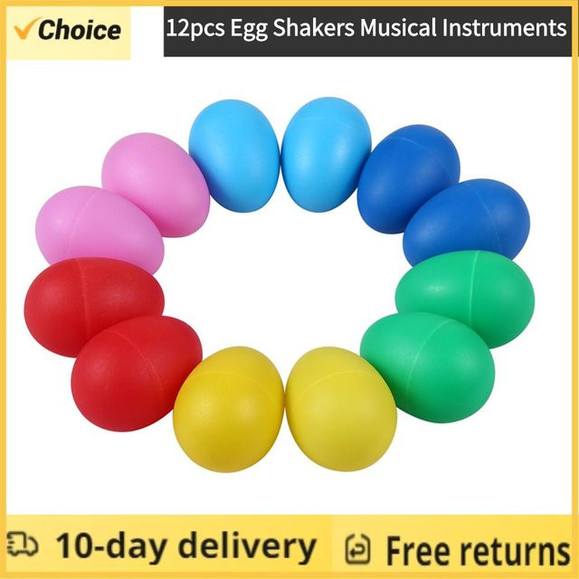 Binchi Eier-Shaker Musikinstrumente, 12-teiliges Set, Kunststoff, ab 4 Jahren - Bild 1