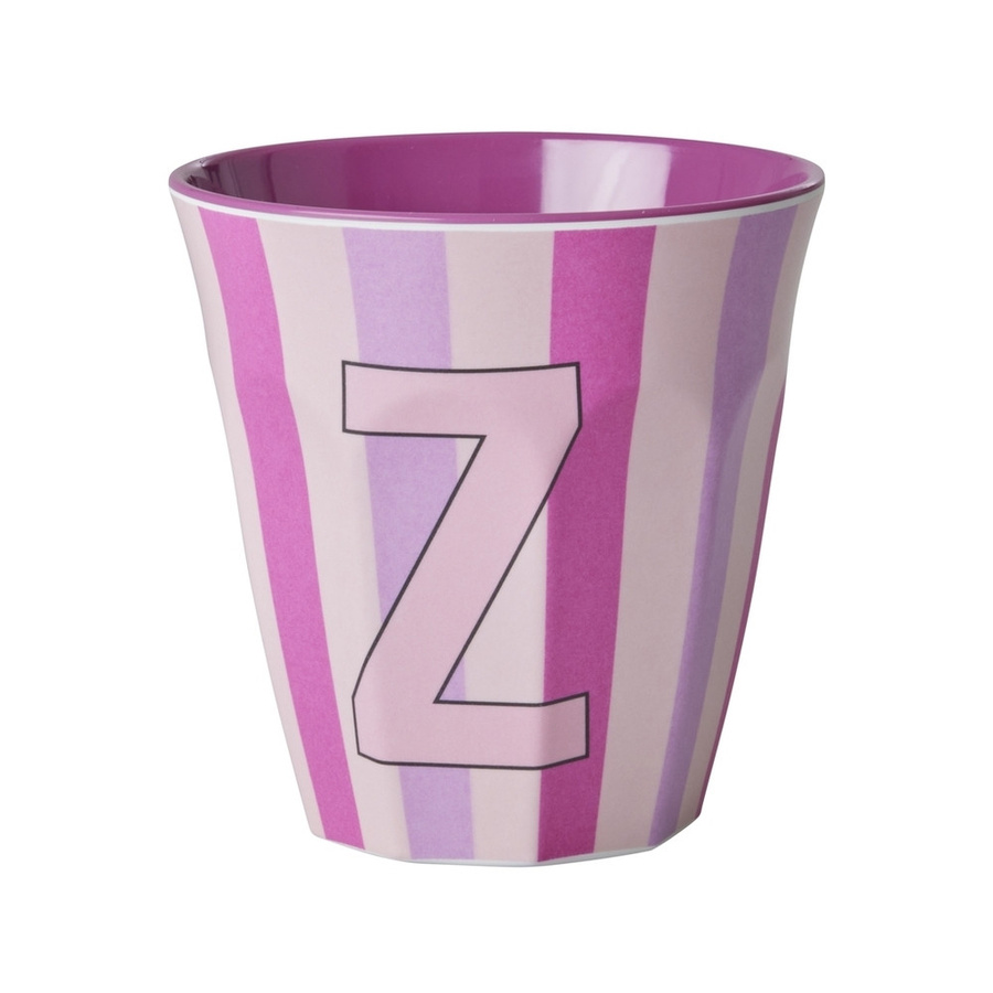 Rice Melamin Becher Buchstabe Z Streifen Pink 250ml - Bild 1