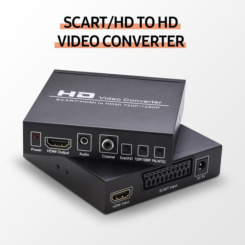 Andoer SCART zu HD Videokonverter in Schwarz mit 720P/1080P-Schalter, PAL/NTSC-Umschaltung und 3,5-mm-Audio-Koaxialausgang - Bild 6
