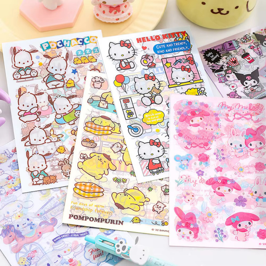 Sanrio Hello Kitty Kuromi Melody Cinnamoroll Aufkleber, Wasserdicht, Multicolour - Bild 1