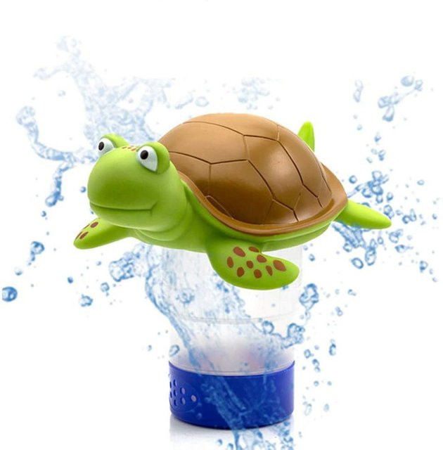 Wosawe Schwimmender Chlor Spender in Schildkröten-Design für den Pool, Grün - Bild 1