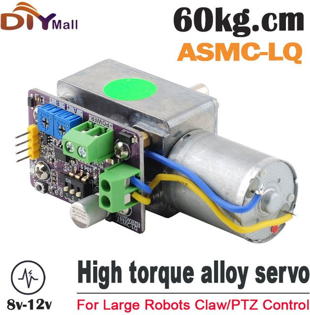 wishiot ASMC-LQ 60 kg Servo, mit hohem Drehmoment, 360-Grad-Magnetgeber, Schneckengetriebe, Metall, Schwarz, ab 14 Jahren - Bild 1