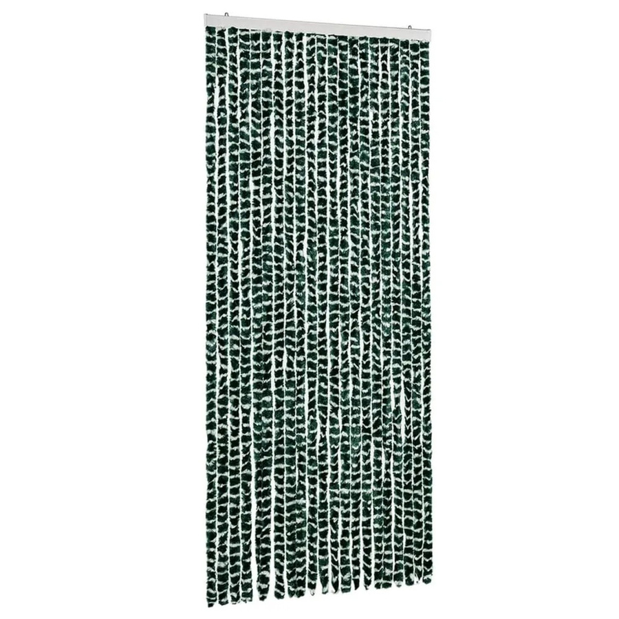 vidaXL Insektenschutz-Vorhang aus Chenille in Grün und Weiß, B/H: 90 x 220 cm - Bild 2