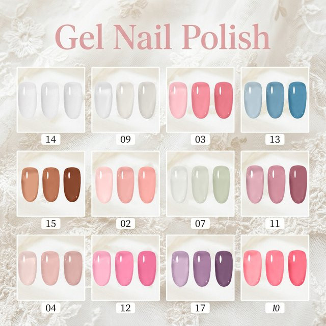 Hassleless Icy Gentle Gel Nagellack-Set, 12 Farben, glänzend, Unisex - Bild 1