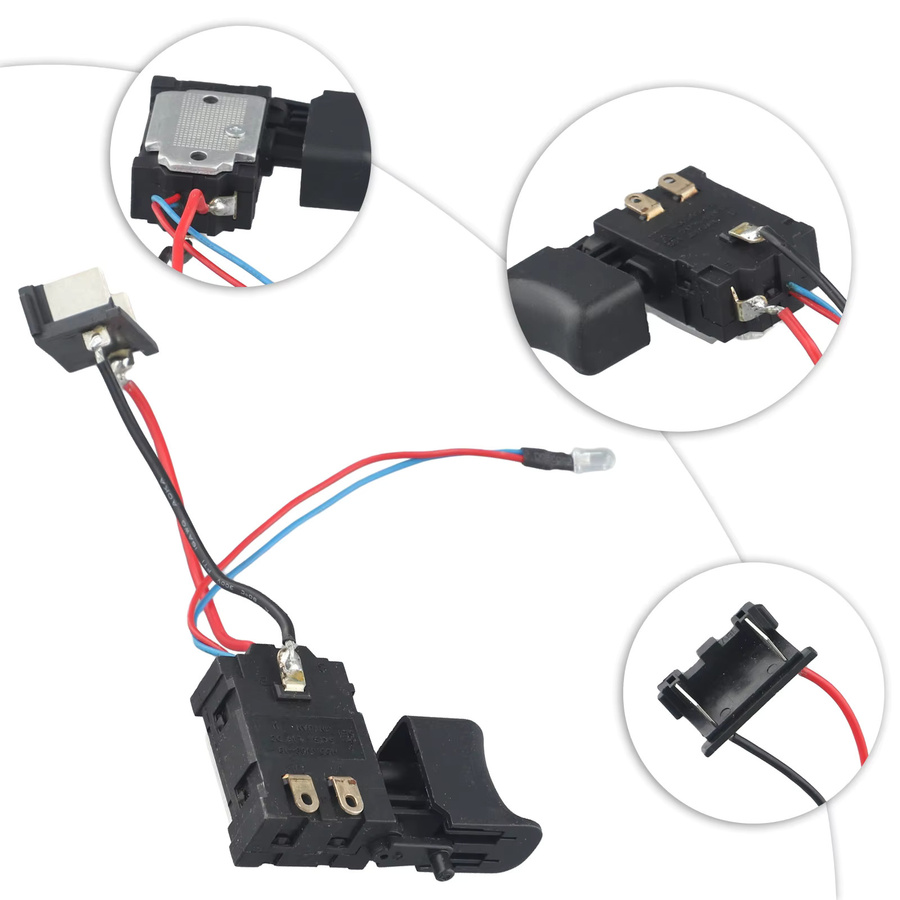 Vibratite Ersatz Trigger Schalter für 21V Akku-Bohrmaschinen mit Staubschutz und Geschwindigkeitsregelung in Schwarz - Bild 2