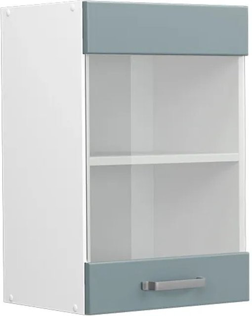 Vicco R-Line Glashängeschrank für die Küche mit Glastüren in Weiß, Blau und Grau, B/T/H: 40 x 31 x 60 cm - Bild 2