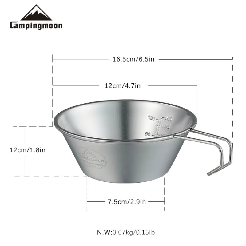 CAMPINGMOON 4-teiliges Sierra-Becher-Set aus Edelstahl in Silber mit Aufbewahrungskoffer, 310 ml - Bild 2
