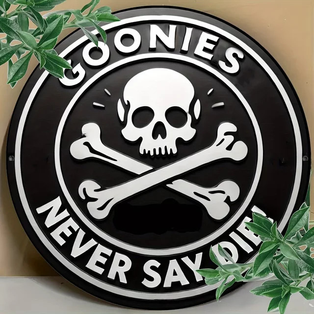 Potdemiel Goonies Never Say Die Aluminiumschild Vintage Wandkunst B/H: 20 x 20 cm - Bild 1