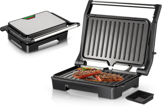 Bytelike Multifunktionaler Sandwichmaker und Kontaktgrill in Schwarz mit Doppelheizung und Antihaftbeschichtung - Bild 1