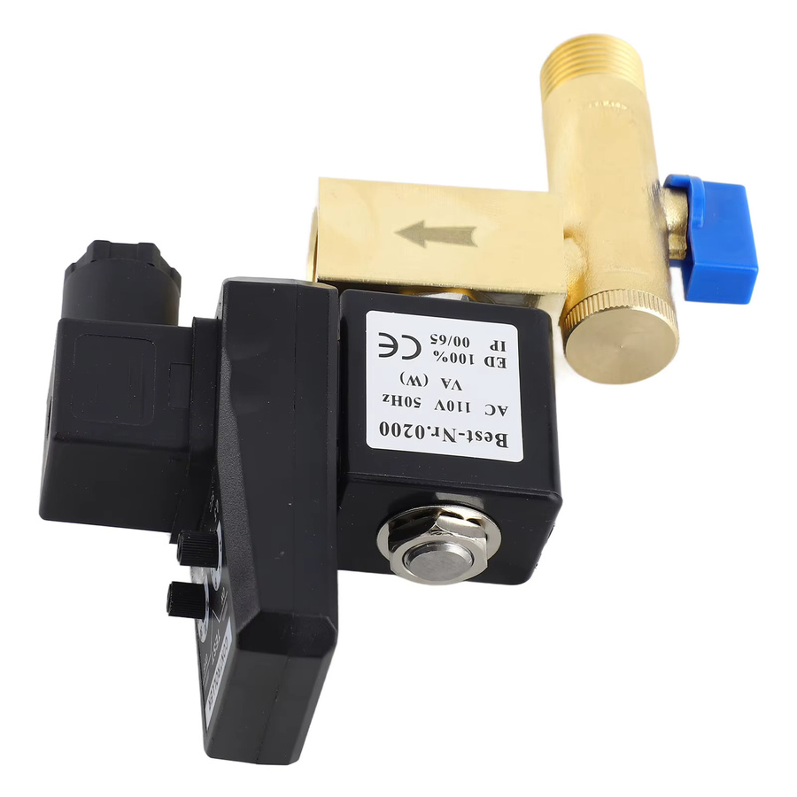 WALFRONT Automatisches elektronisches zeitgesteuertes Ablassventil G1/2 DN15 für das Kondensatmanagement von Luftkompressoren, Mehrfarbig - Bild 3